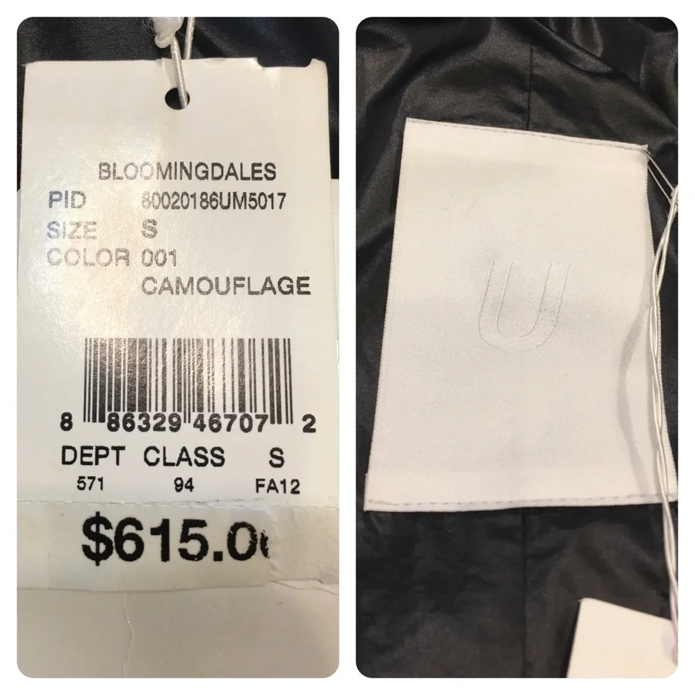 NWT! U Bloomingdales Camouflage Parka